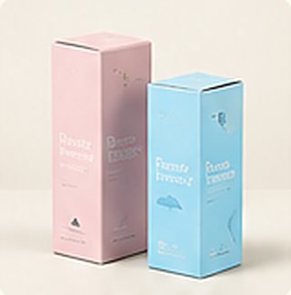 Pink and blue cosmetic boxes